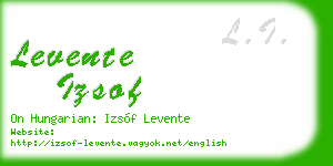 levente izsof business card